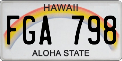 HI license plate FGA798