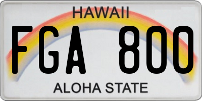HI license plate FGA800