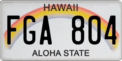 HI license plate FGA804