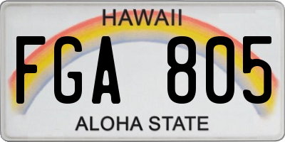 HI license plate FGA805