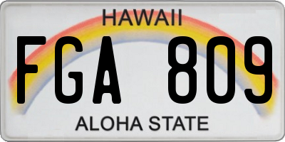 HI license plate FGA809