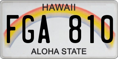 HI license plate FGA810