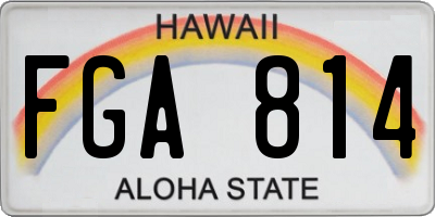 HI license plate FGA814