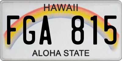 HI license plate FGA815