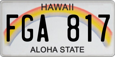 HI license plate FGA817