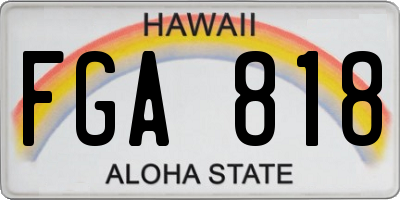 HI license plate FGA818