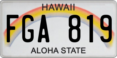 HI license plate FGA819