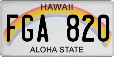 HI license plate FGA820