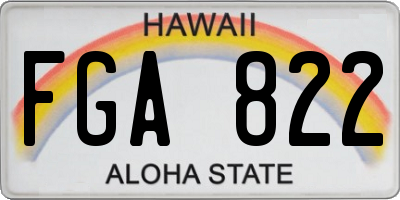 HI license plate FGA822