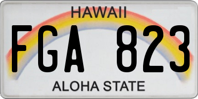 HI license plate FGA823