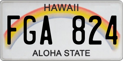 HI license plate FGA824