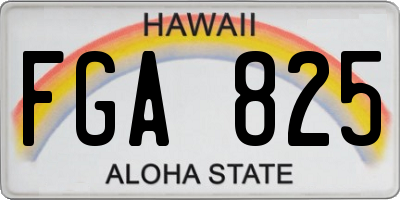 HI license plate FGA825