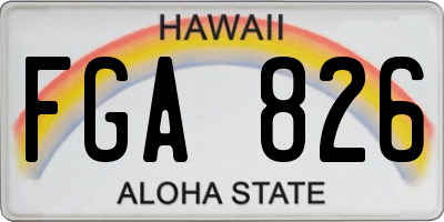 HI license plate FGA826