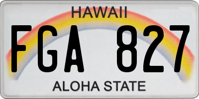 HI license plate FGA827