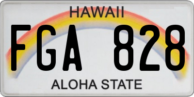 HI license plate FGA828