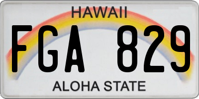 HI license plate FGA829