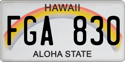 HI license plate FGA830