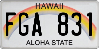 HI license plate FGA831