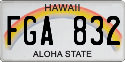 HI license plate FGA832