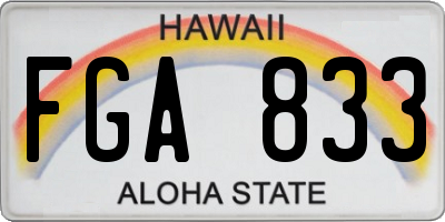 HI license plate FGA833