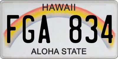 HI license plate FGA834
