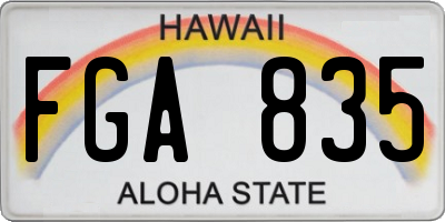 HI license plate FGA835