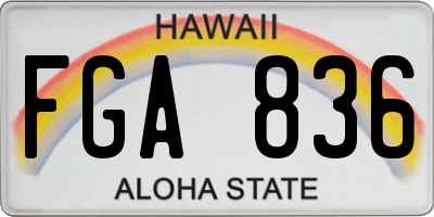 HI license plate FGA836