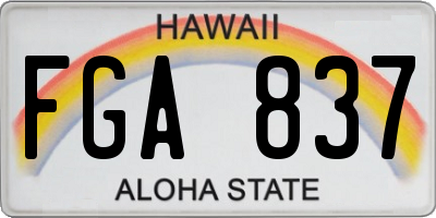 HI license plate FGA837