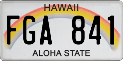 HI license plate FGA841