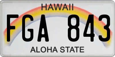 HI license plate FGA843