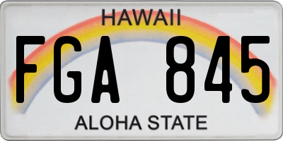 HI license plate FGA845