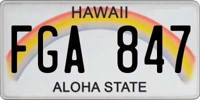 HI license plate FGA847