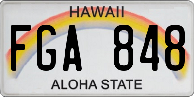 HI license plate FGA848