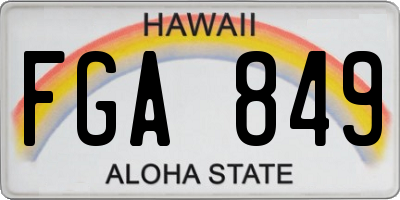 HI license plate FGA849