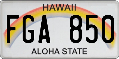 HI license plate FGA850