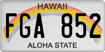 HI license plate FGA852