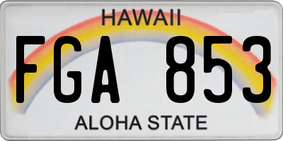 HI license plate FGA853