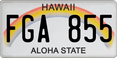 HI license plate FGA855