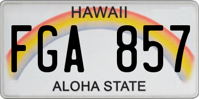 HI license plate FGA857