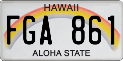HI license plate FGA861