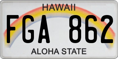 HI license plate FGA862