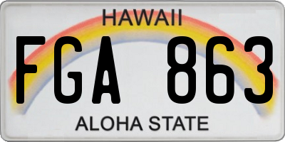 HI license plate FGA863