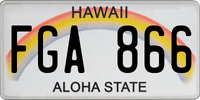 HI license plate FGA866