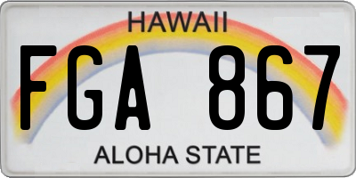 HI license plate FGA867