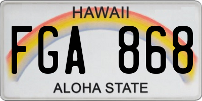 HI license plate FGA868