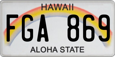 HI license plate FGA869