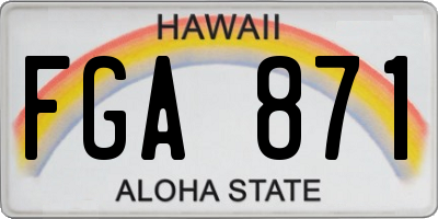 HI license plate FGA871