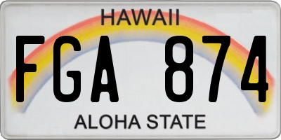 HI license plate FGA874