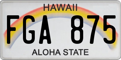 HI license plate FGA875