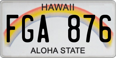 HI license plate FGA876